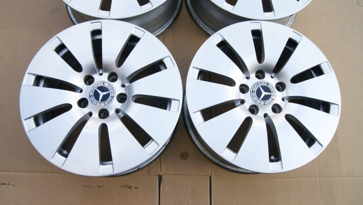 4x Alufelge 16 Zoll 6.5" 5x112 36ET Glanz Silber A2054010100 Mercedes-Benz FEL8452350323jm