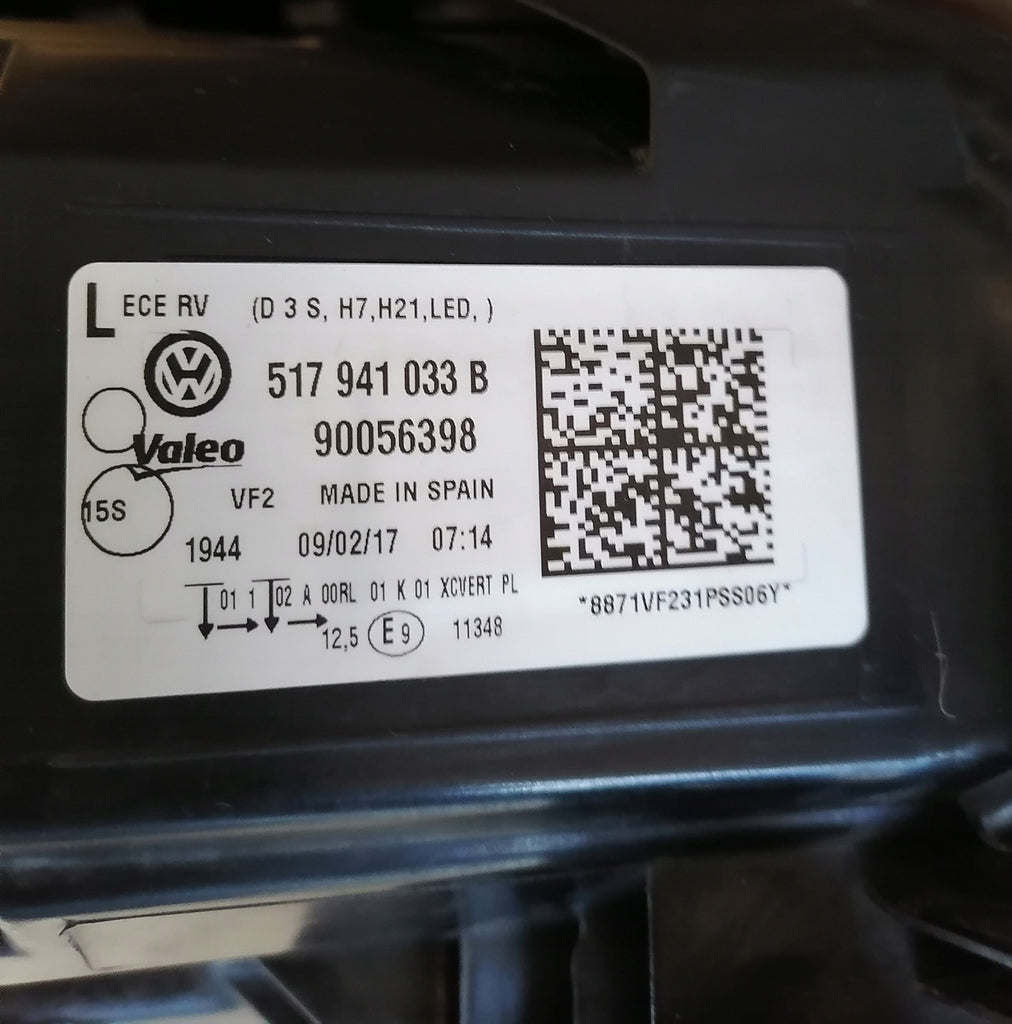 Frontscheinwerfer VW Golf VII Sportsvan 517941033B Xenon Links Headlight SCH9896552286ko