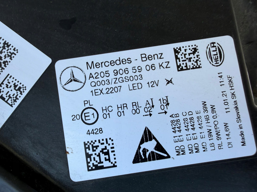 Frontscheinwerfer Mercedes-Benz W205 A2059065906 Links Scheinwerfer Headlight SCH4629013695rz