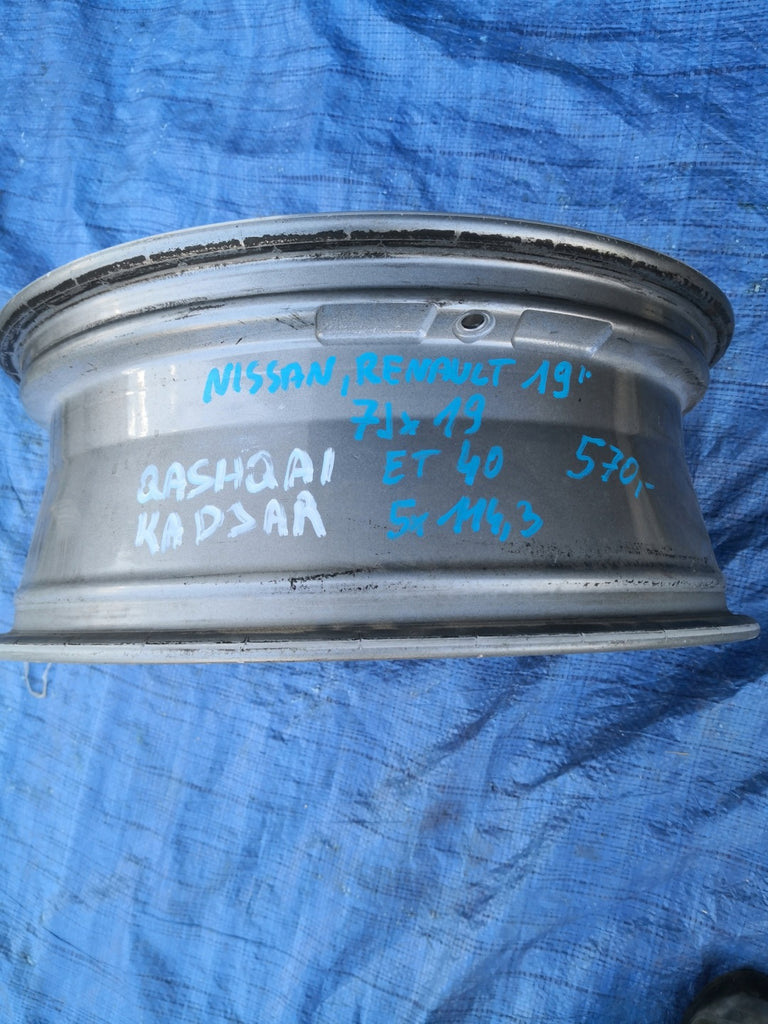 1x Alufelge 19 Zoll 7.0" 5x114.3 40ET KE409-4E400 Nissan Qashqai Kadjar FEL4114602173br
