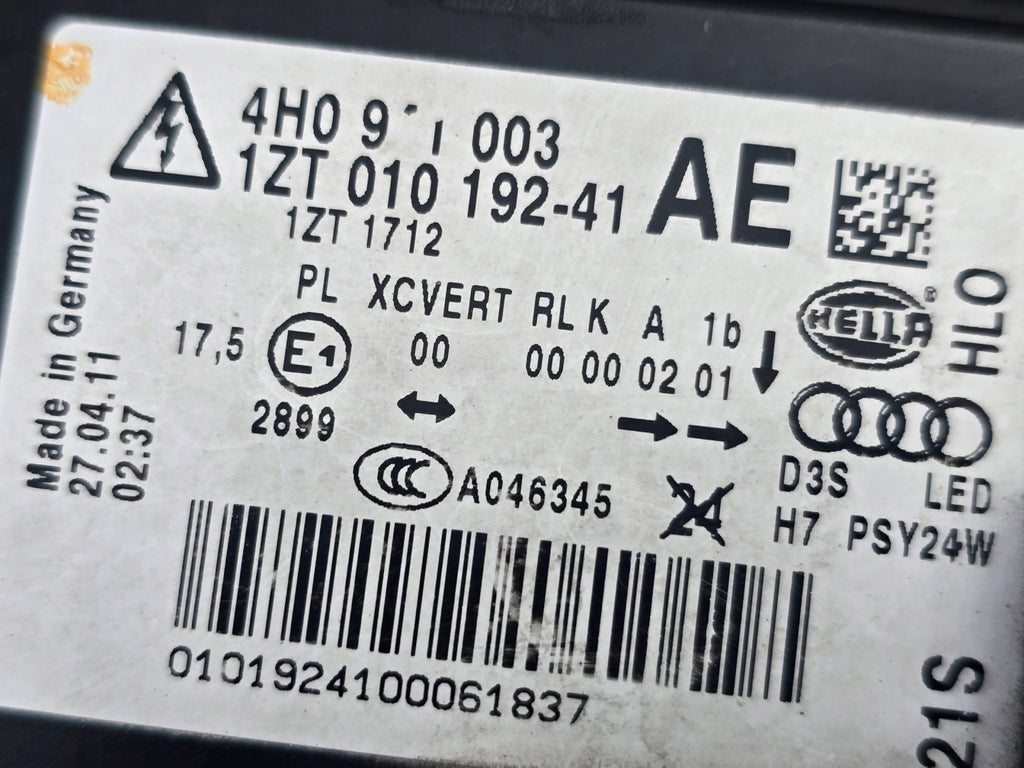 Frontscheinwerfer Audi A8 4H0941003 Links Scheinwerfer Headlight SCH6323984778yx