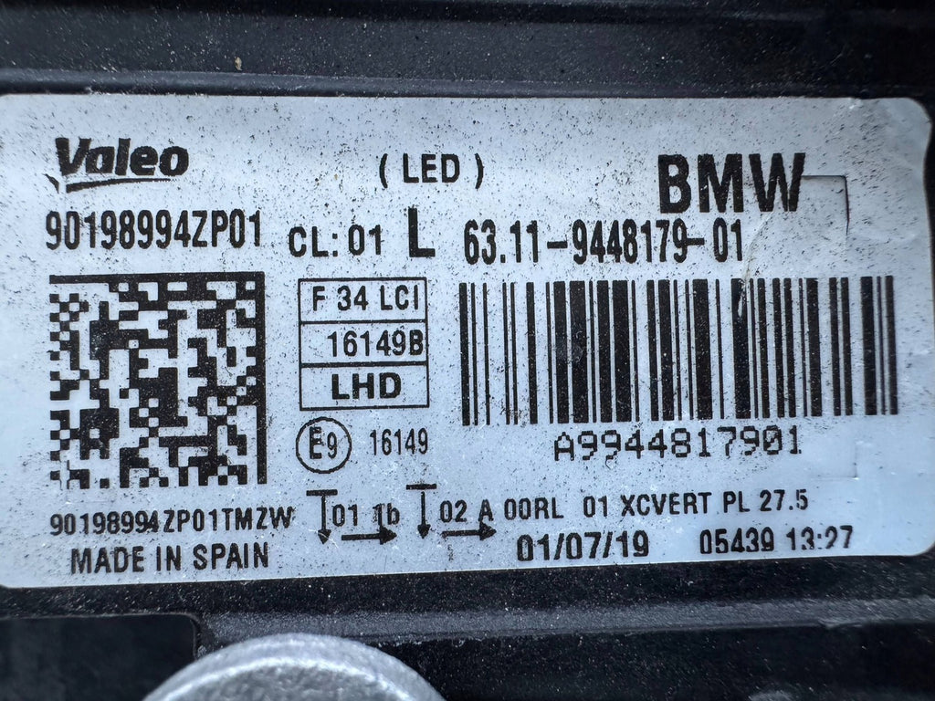 Frontscheinwerfer BMW F34 9448179 Ein Stück (Rechts oder Links) Headlight SCH9152894459wk