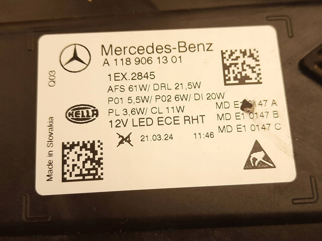 Frontscheinwerfer Mercedes-Benz Cla A118901301 LED Links Scheinwerfer Headlight SCH8126263541km