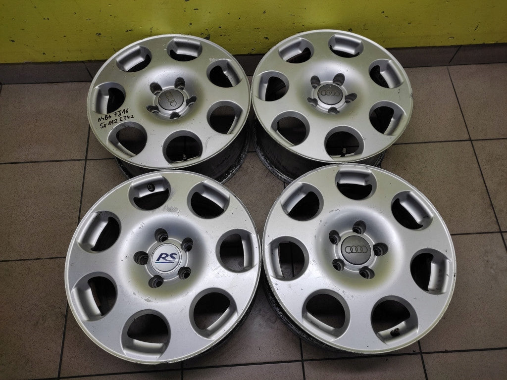 4x Alufelge 16 Zoll 7.0" 5x112 8E0601025F Audi A4 B6 Rim Wheel