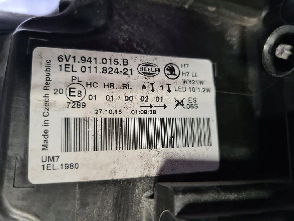 Frontscheinwerfer Skoda Fabia 6V1941015B Links Scheinwerfer Headlight