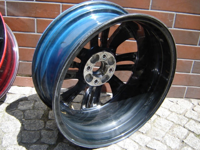 1x Alufelge 17 Zoll 7.0" 4x100 44ET Glanz Schwarz Opel Corsa Rim Wheel