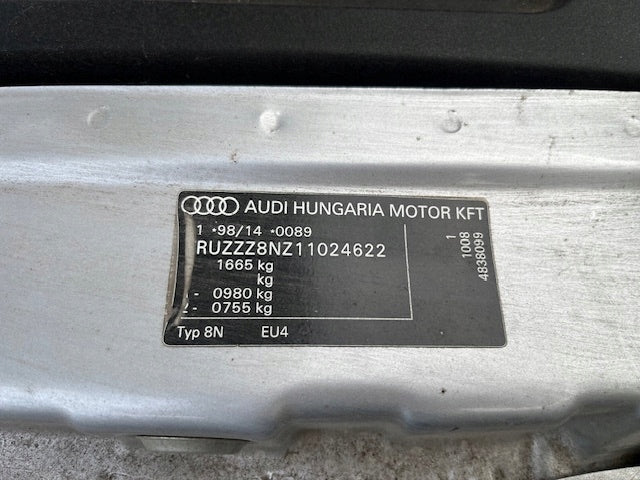 Motor Audi Tt AUQ 1.8 179PS 132kW 2001 Benzin Engine Komplett