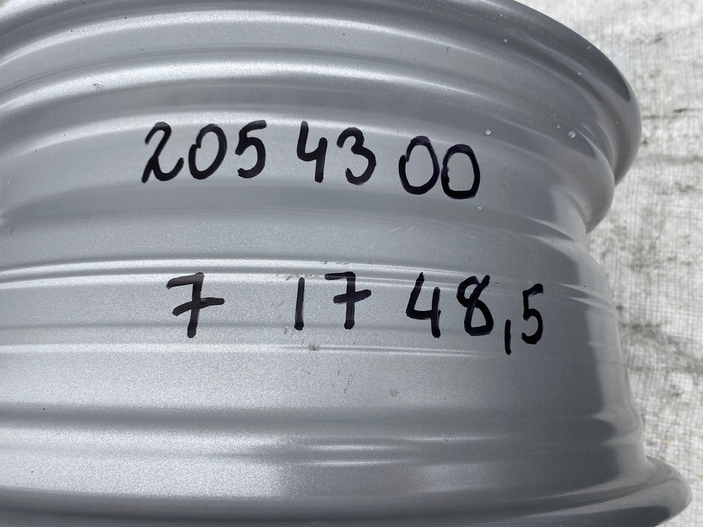 1x Alufelge 17 Zoll 7.0" 5x112 48,5ET Matt Silber A2054014300 Mercedes-Benz