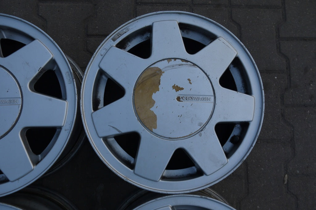 4x Alufelge 14 Zoll 6.0" 4x100 38ET Silber 357601025C VW Rim Wheel FEL9020996141wz