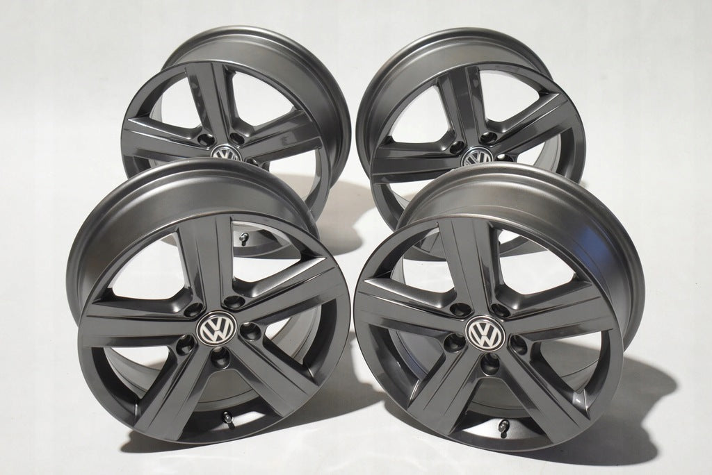 4x Alufelge 16 Zoll 6.5" 5x112 46ET Glanz Grau 5G0601025BP VW Touran Jetta FEL6423420275at