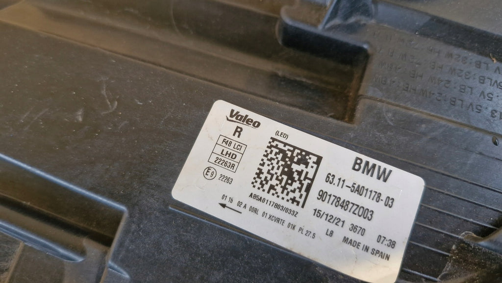 Frontscheinwerfer BMW X1 F48 5A01178-03 LED Rechts Scheinwerfer Headlight SCH5804970309ra