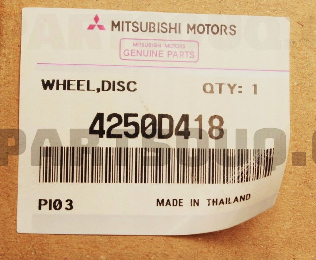 1x Alufelge 15 Zoll 5.0" 4x100 46ET 4250D418 Mitsubishi Colt Space Star