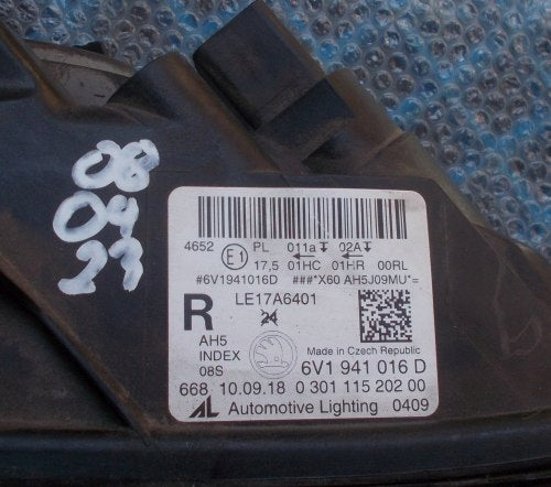 Frontscheinwerfer Skoda Fabia III 6V1941016D LED Rechts Scheinwerfer Headlight SCH9842620342su