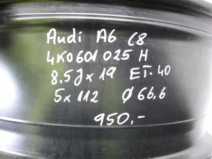 1x Alufelge 19 Zoll 8.5" 5x112 40ET 4K0601025H Audi A6 C8 Rim Wheel FEL5728065750ki