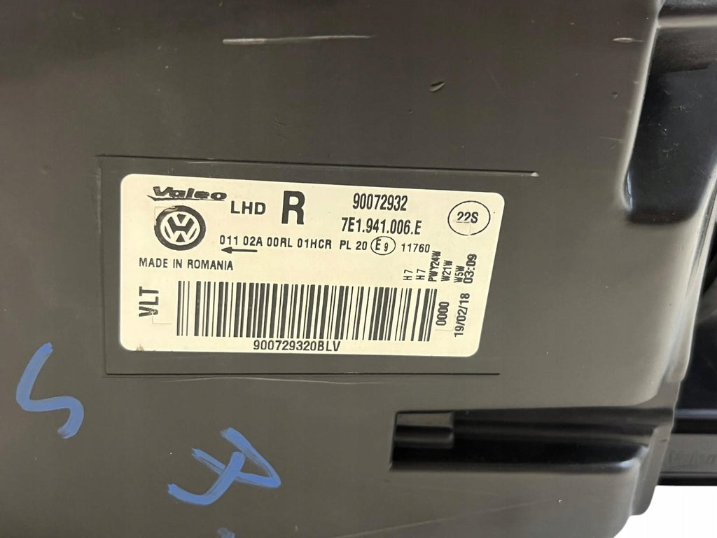 Frontscheinwerfer VW 7E1941006 Rechts Scheinwerfer Headlight SCH8346207307hi