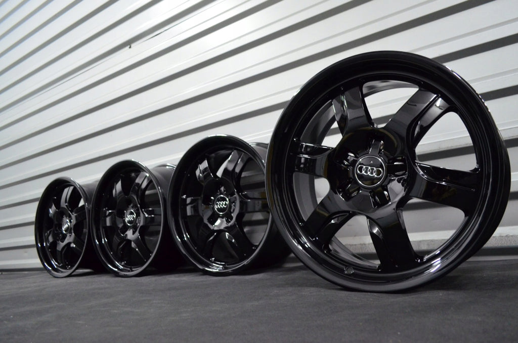 4x Alufelge 17 Zoll 7.5" 5x112 28ET Glanz Schwarz Audi A4 B6 B7 Rim Wheel FEL4110679325ve