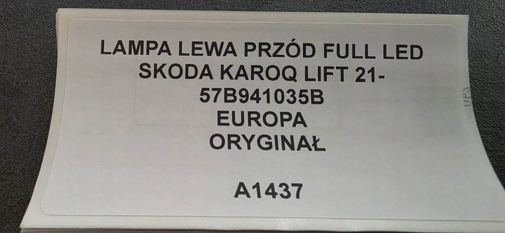 Frontscheinwerfer Skoda Karoq 57B941035B 002477430 Links Scheinwerfer Headlight SCH9409913166iu