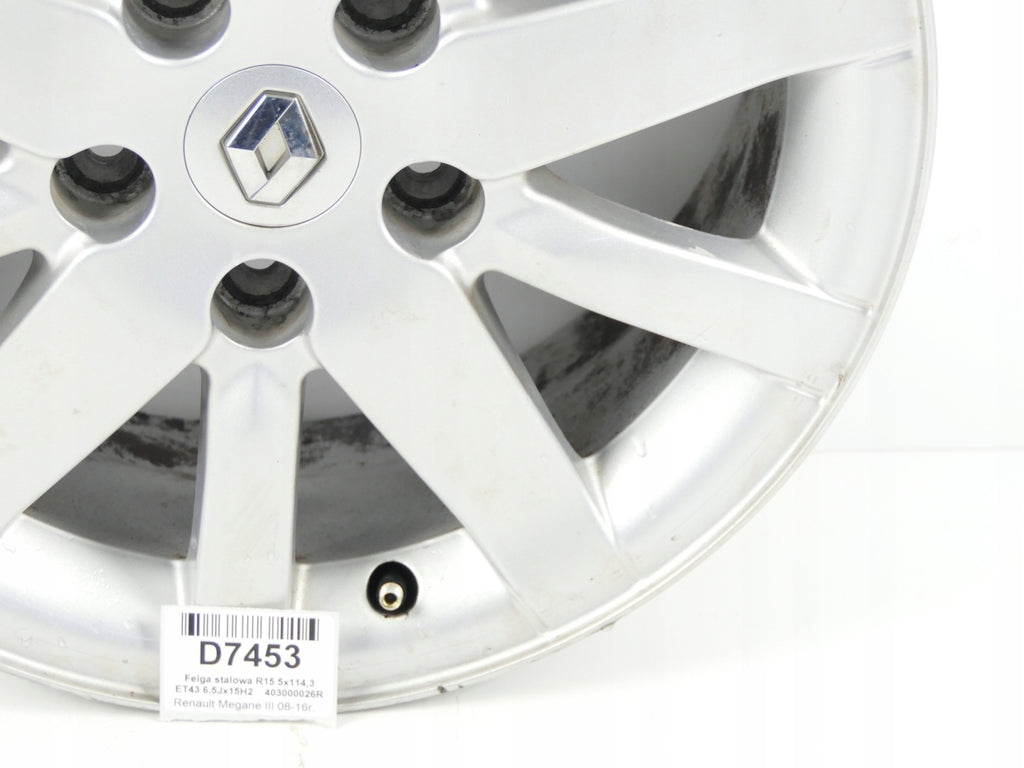 1x Alufelge 15 Zoll 6.5" 5x114.3 403000028R Renault Megane III 1 Scenic FEL2704330266bu
