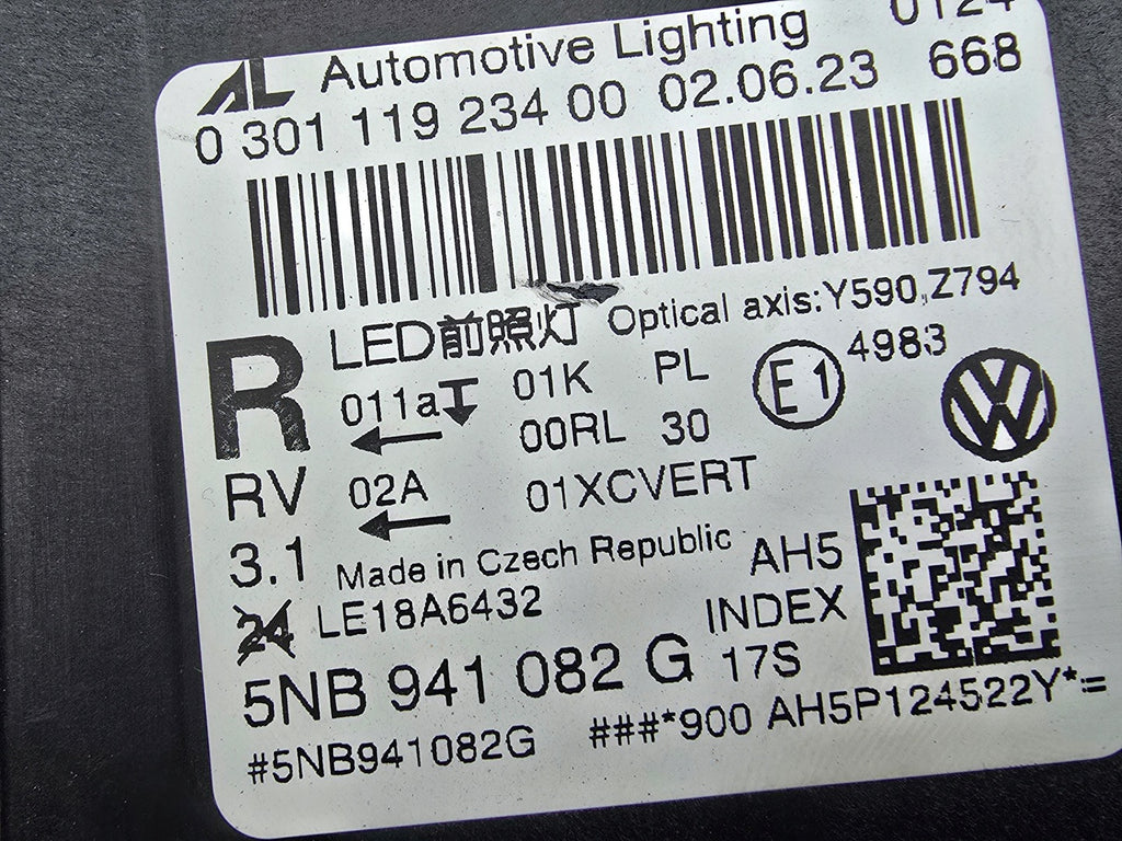 Frontscheinwerfer VW Tiguan 5NB941082G LED Rechts Scheinwerfer Headlight SCH8452501118uv