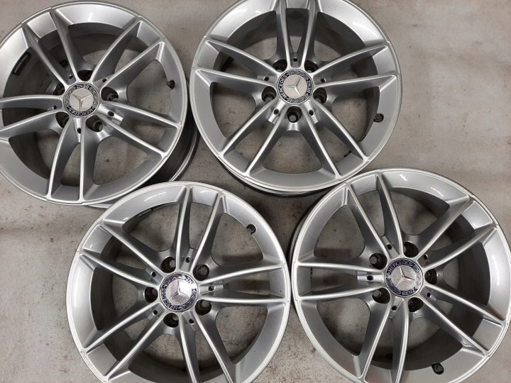 4x Alufelge 16 Zoll 6.5" 5x112 44ET Glanz Silber A1774010100 Mercedes-Benz W177 FEL3463137750px