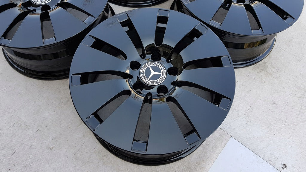 4x Alufelge 16 Zoll 6.5" 5x112 38ET Glanz Schwarz A2054010100 Mercedes-Benz W205 FEL9048425703ik