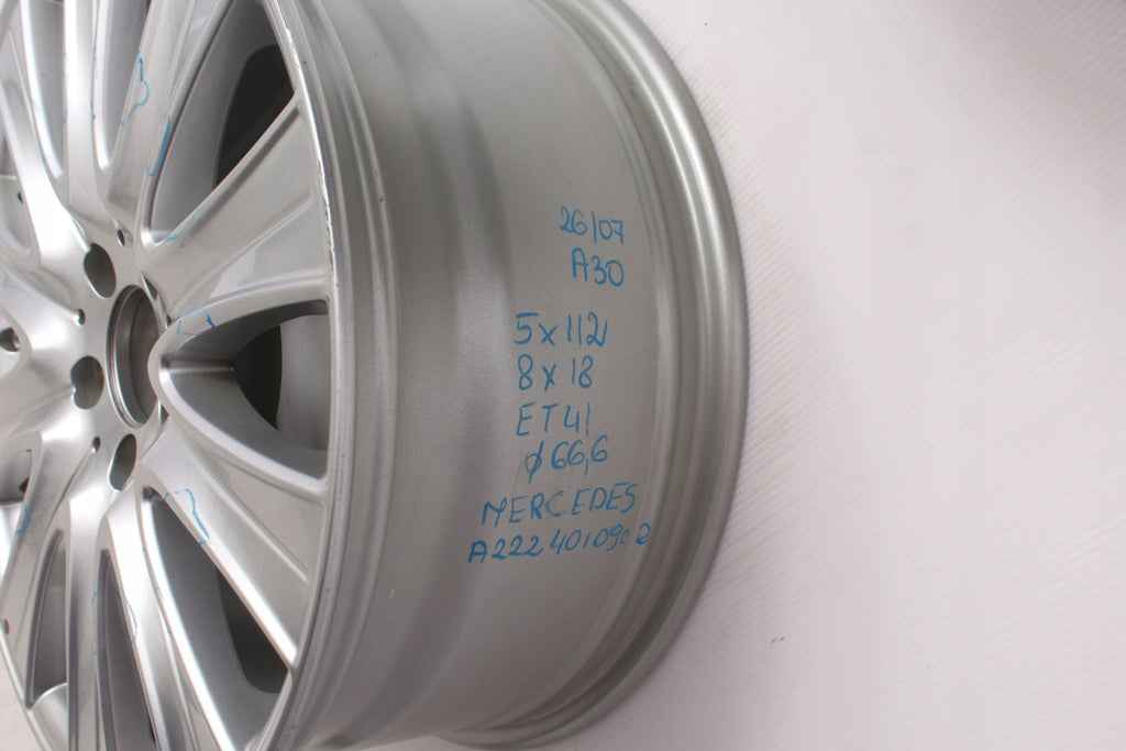 1x Alufelge 18 Zoll 8.0" 5x112 41ET Glanz Silber A2224010902 Mercedes-Benz FEL8556549926qg