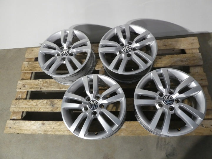 4x Alufelge 16 Zoll 6.5" 5x112 33ET Glanz Silber 5N0601025 VW Tiguan Rim Wheel FEL8595632623nn