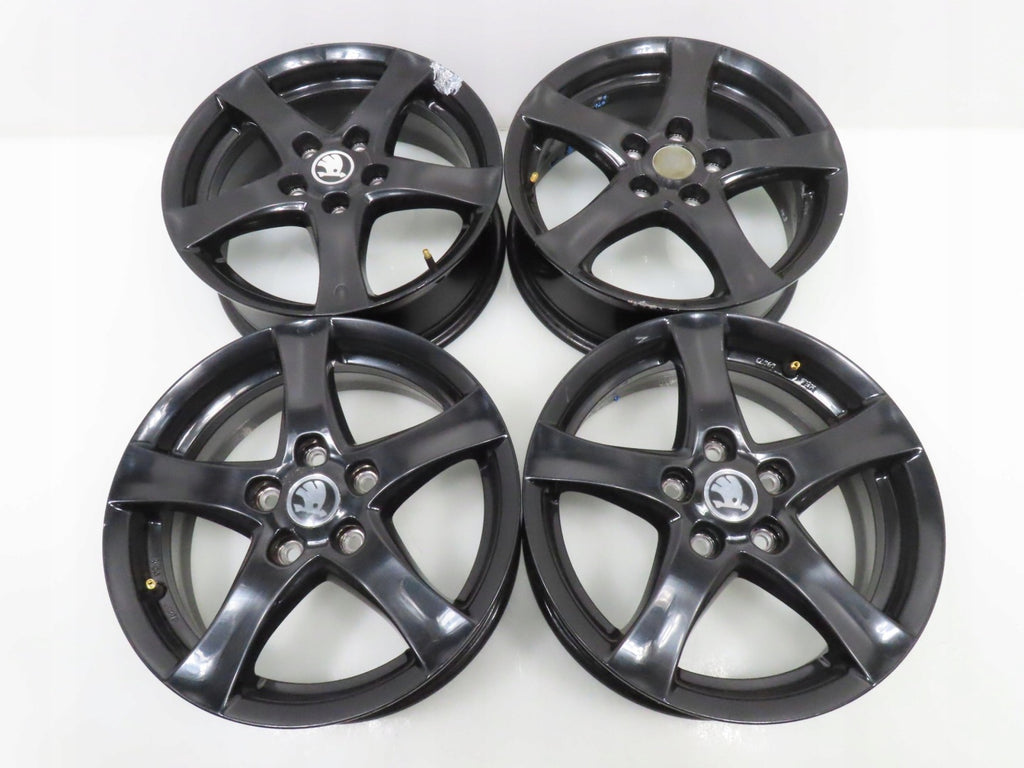 4x Alufelge 16 Zoll 6.0" 5x112 48ET Glanz Schwarz KBA49473 Skoda I Rim Wheel FEL7514968613ty