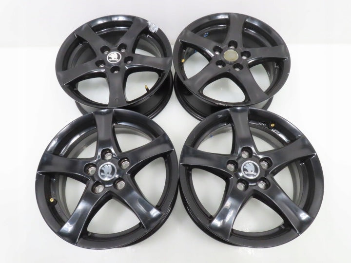 4x Alufelge 16 Zoll 6.0" 5x112 48ET Glanz Schwarz KBA49473 Skoda I Rim Wheel FEL7514968613ty