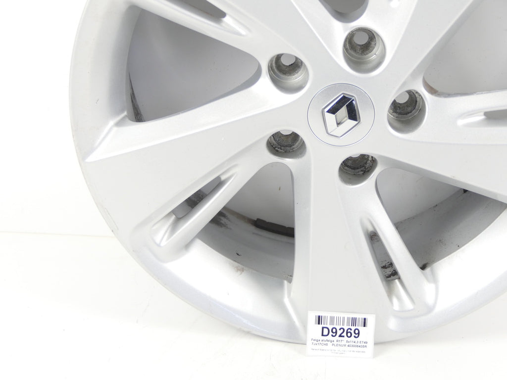 1x Alufelge 17 Zoll 7.0" 5x114.3 403006435R Renault Megane III 1 Scenic FEL9201785202ug