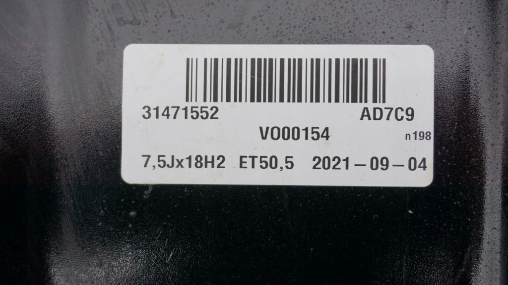 1x Alufelge 18 Zoll 7.5" 5x108 50 5ET Glanz Schwarz 31471552 Volvo V60 S60 Xc60 FEL6177226521so