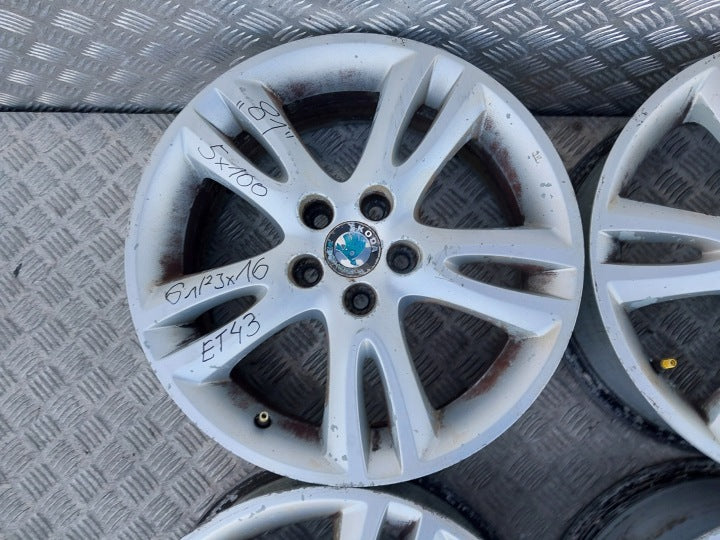 4x Alufelge 16 Zoll 6.5" 5x100 43ET 5J0601025B Skoda Fabia II Roomster Rim Wheel FEL1495099258fv
