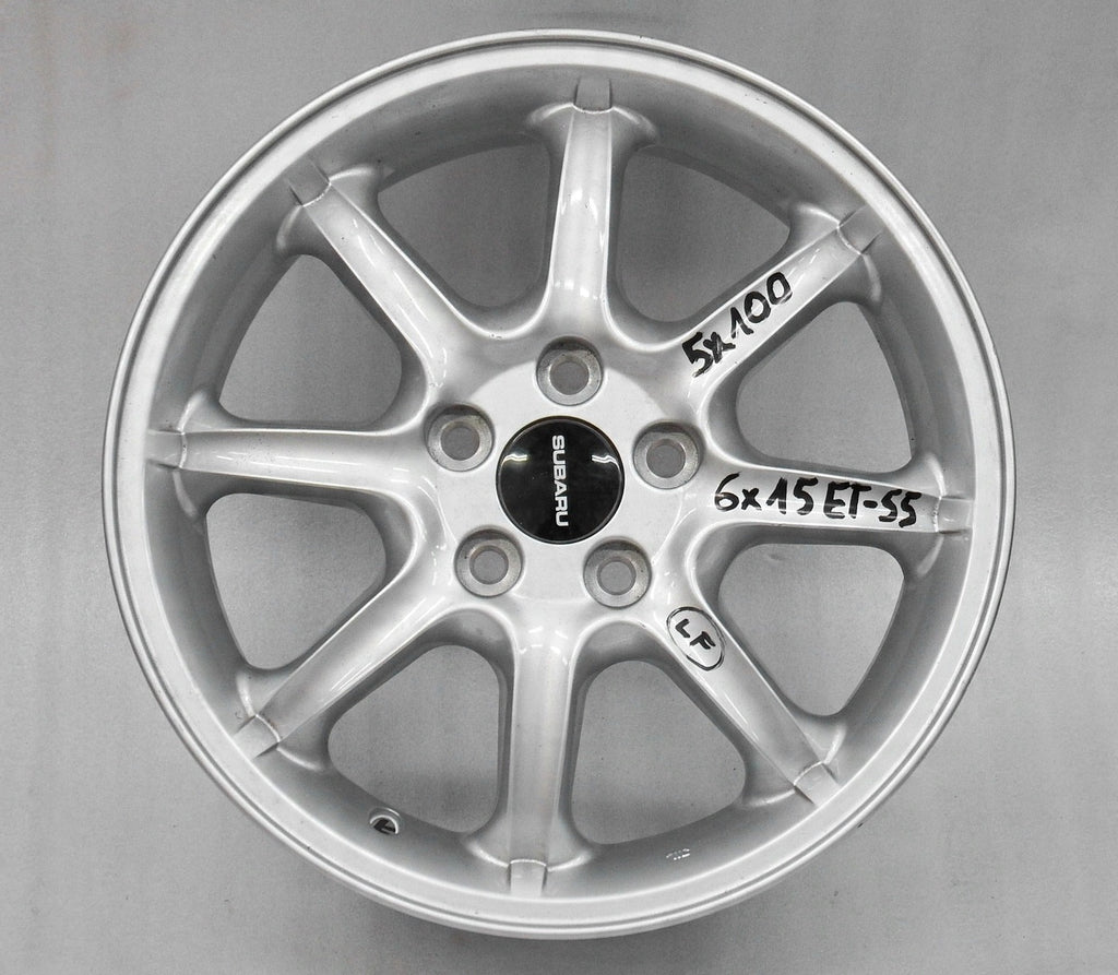 1x Alufelge 15 Zoll 6.0" 5x100 55ET Glanz Silber Subaru Legacy Impreza Rim Wheel