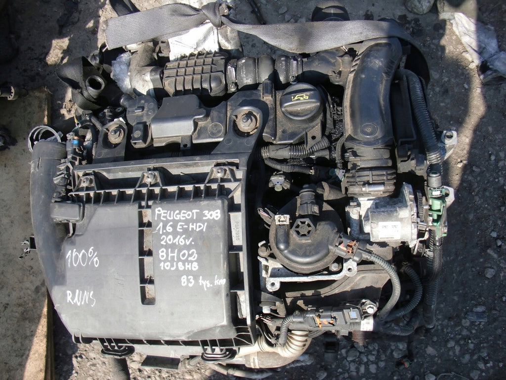 Motor Peugeot 308 10JBHB 8H02 1.6 HDI 83TKm 2016 Diesel Engine Komplett
