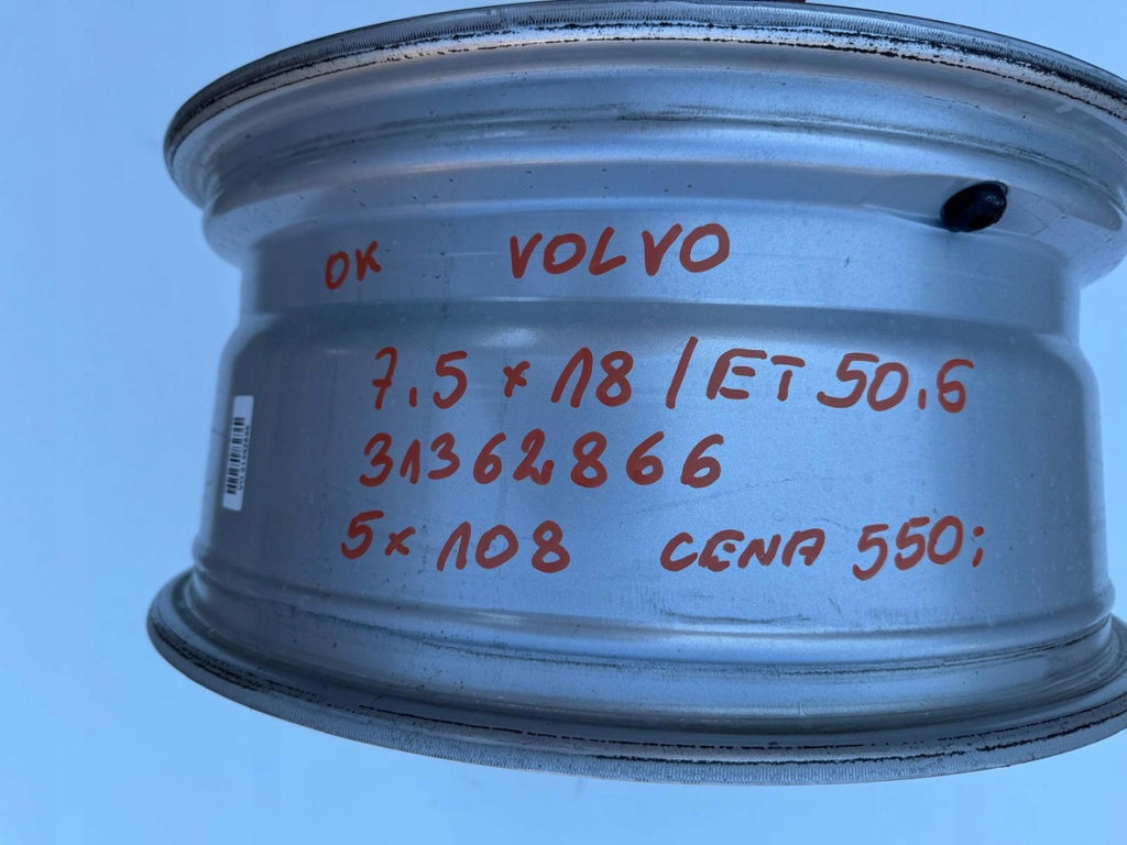 1x Alufelge 18 Zoll 7.5" 5x108 50 5ET Glanz Silber 31362866 Volvo Rim Wheel FEL6708511200mk