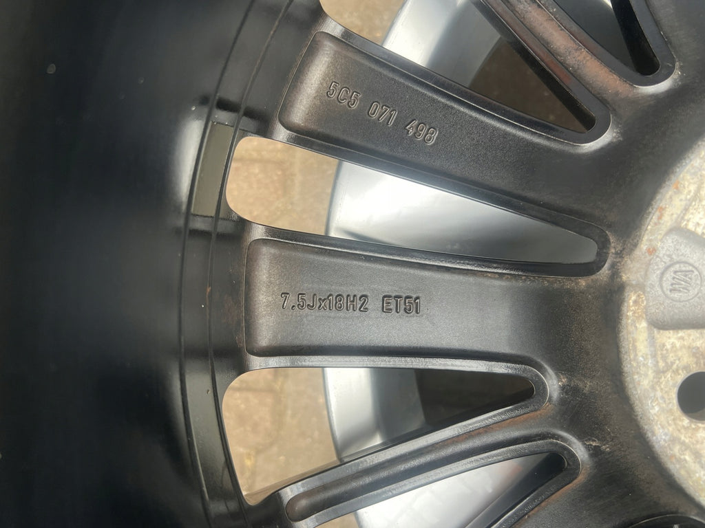 1x Alufelge 18 Zoll 7.5" 5x112 51ET Glanz Schwarz 5C5071498 VW New Beetle