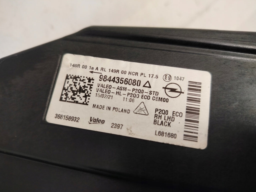 Frontscheinwerfer Opel Mokka 9844356080 LED Rechts Scheinwerfer Headlight SCH1387265066qt