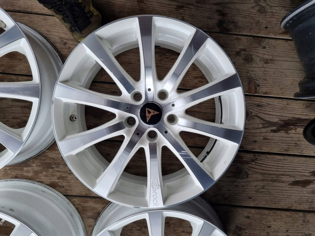 4x Alufelge 17 Zoll 7.5" 5x112 35ET Glanz Weiß Audi A4 Rim Wheel FEL5817188272la