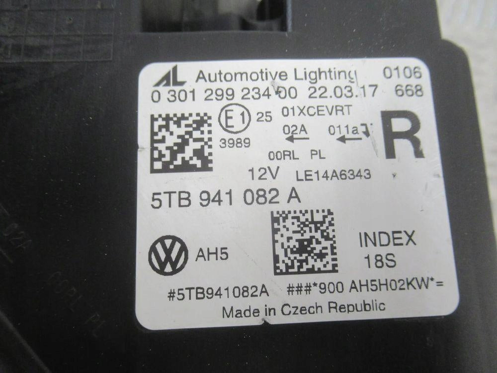 Frontscheinwerfer VW Touran 5TB941082A LED Rechts Scheinwerfer Headlight SCH8603180767zi