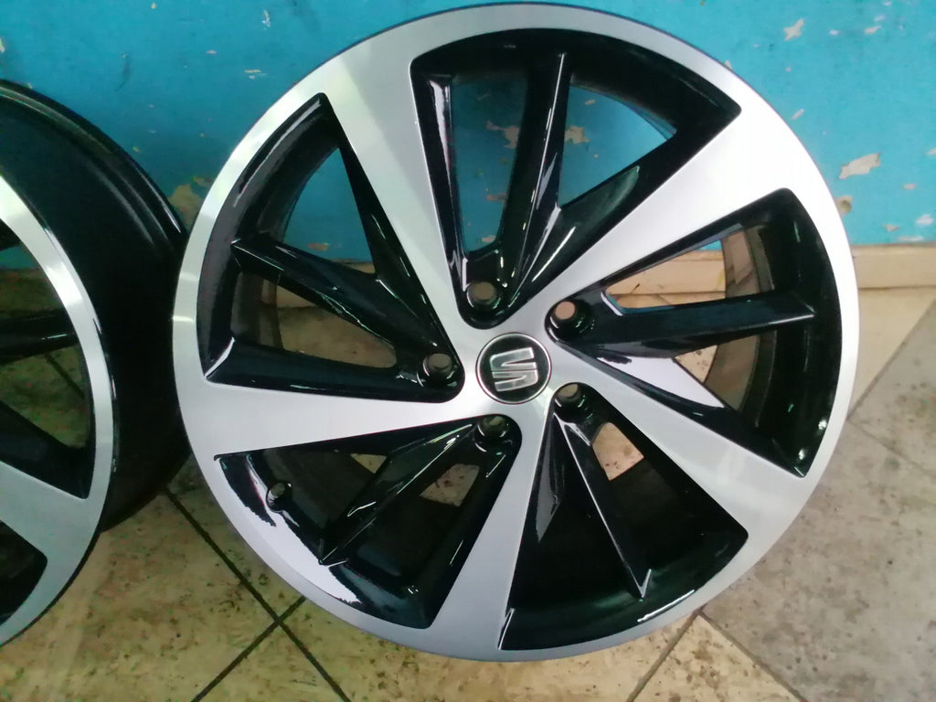 4x Alufelge 18 Zoll 7.5" 5x112 51ET Schwarz 5F0601025E Seat Leon Rim Wheel FEL1736386540jw