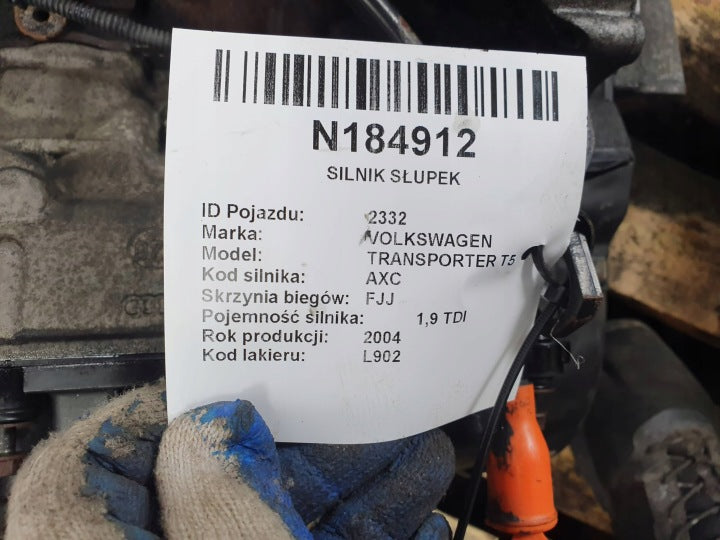 Motor VW Transporter AXC 1.9 TDI 85PS 63kW 285TKm 2004 Diesel Engine Unkomplett MOT3480331331ca
