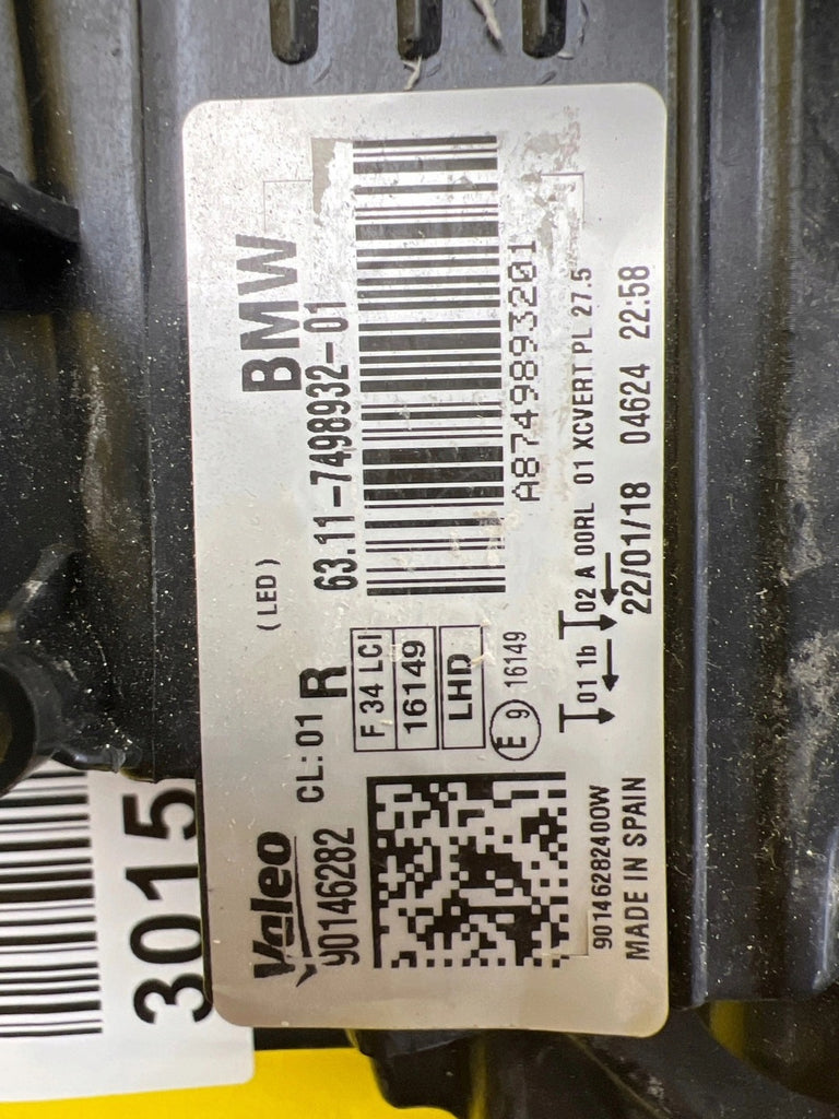 Frontscheinwerfer BMW 3 F34 7498932-01 LED Rechts Scheinwerfer Headlight SCH9625983552zb