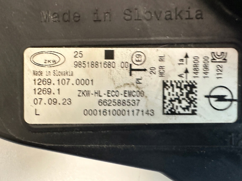 Frontscheinwerfer Opel Astra L 9851881680 LED Links Scheinwerfer Headlight SCH3866733451bl
