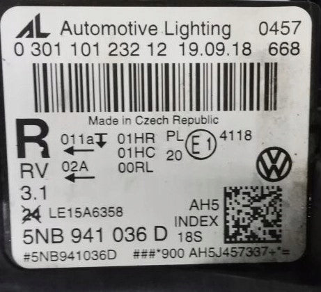 Frontscheinwerfer VW Tiguan 5NB941036D LED Rechts Scheinwerfer Headlight