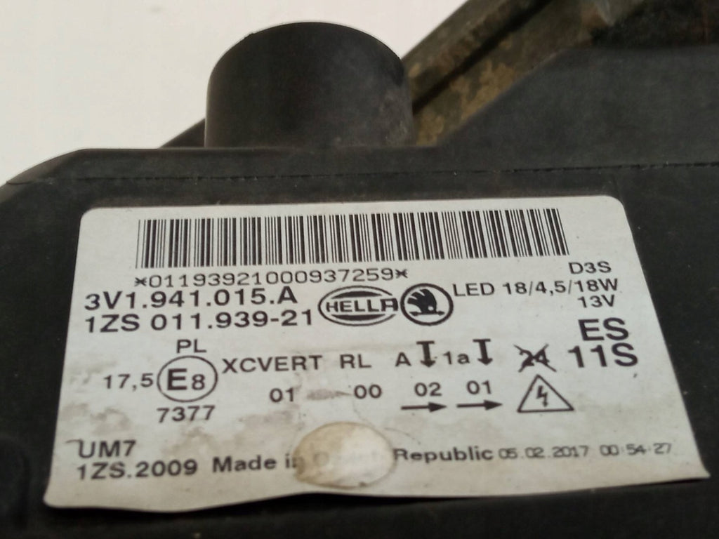 Frontscheinwerfer Skoda Superb III 3V1941015A Xenon Links Scheinwerfer Headlight