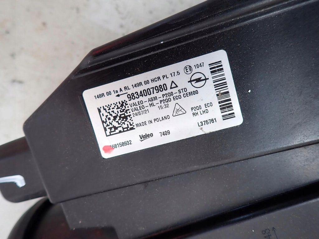 Frontscheinwerfer Opel Mokka 9834007980 LED Rechts Scheinwerfer Headlight SCH7002382673hi