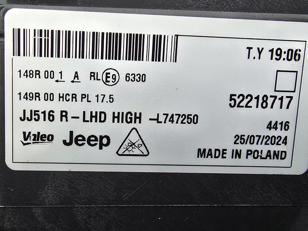 Frontscheinwerfer Jeep 52218717 LED Rechts Scheinwerfer Headlight SCH4542672331ca