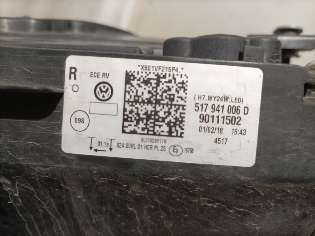 Frontscheinwerfer VW Sportsvan 517941006D Halogen Rechts Scheinwerfer Headlight