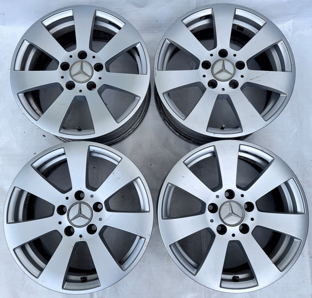 4x Alufelge 16 Zoll 7.0" 5x112 43ET Silber Mercedes-Benz W204 Rim Wheel