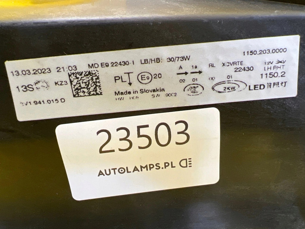 Frontscheinwerfer Skoda Superb III 3V1941015D LED Links Scheinwerfer Headlight